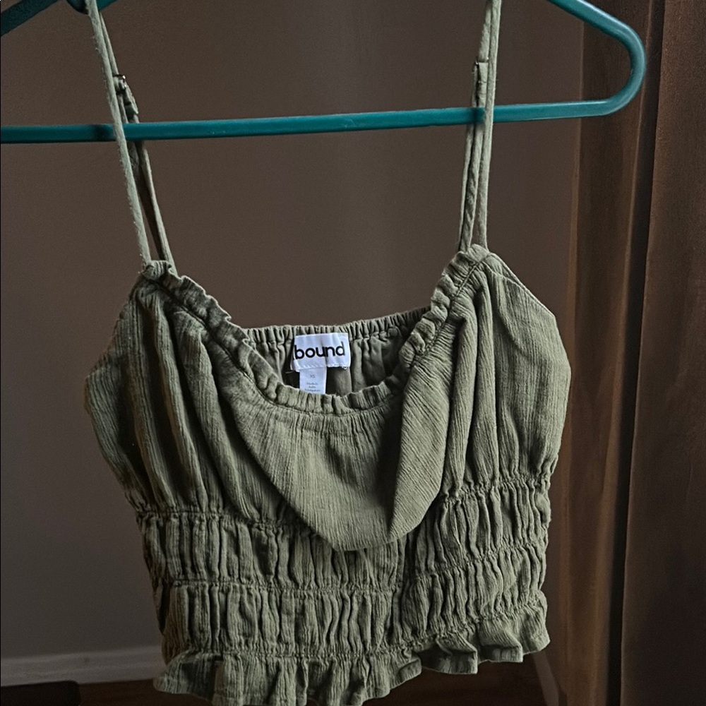 Abound Green Smocked Camisole Top